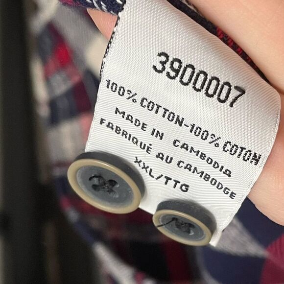 [XXL] Jach’s Men’s Red, Blue & Creme White Plaid Mid-Weight Button Down Shacket - Picture 15 of 15